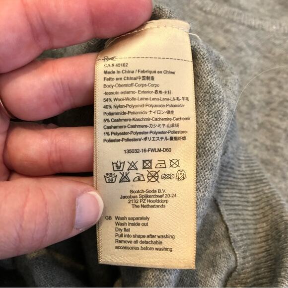Scotch & Soda Maison Scotch gray wool cashmere sweater size P or Extra Small XS - Picture 15 of 15
